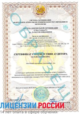 Образец сертификата соответствия аудитора №ST.RU.EXP.00014299-1 Николаевск-на-Амуре Сертификат ISO 14001